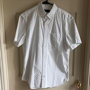 Men's GAP White Polka Dot Shirt — Sz M